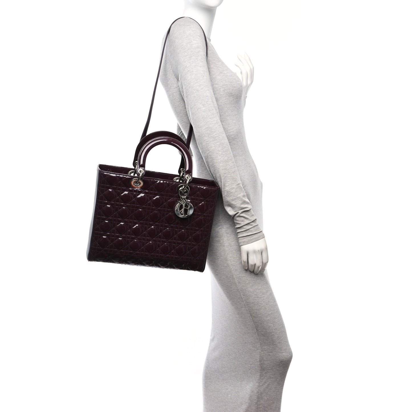 Patent Cannage Large Lady Dior Violet Purple
