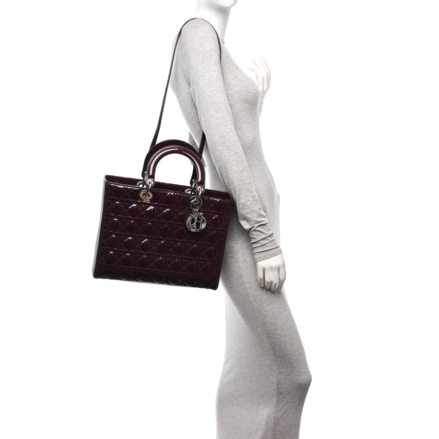 Christian Dior Patent Cannage Large Lady Dior Violet Purple 3 of 10
