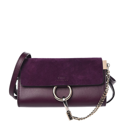 Chloe Suede Calfskin Mini Faye Shoulder Bag Intense Violine 1 of 9