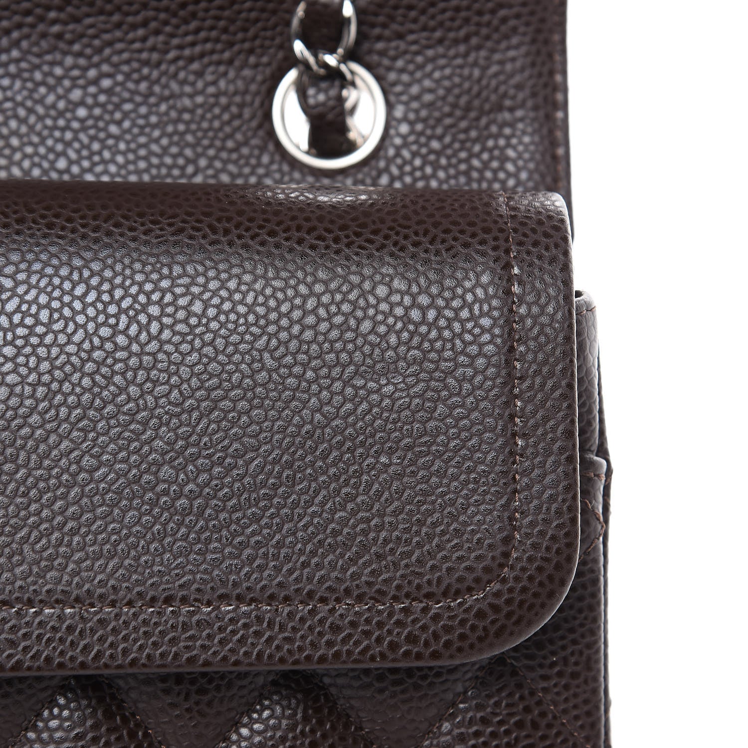 Chanel Caviar Quilted Medium Double Flap Brown 11 of 13