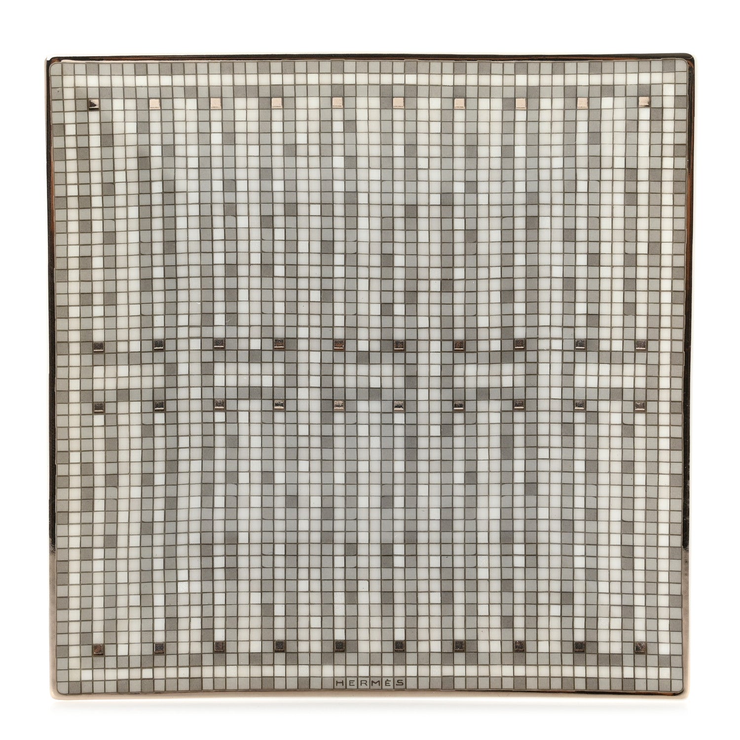 Hermes Porcelain Mosaique Au 24 Platine Square Plate N°2 1 of 4