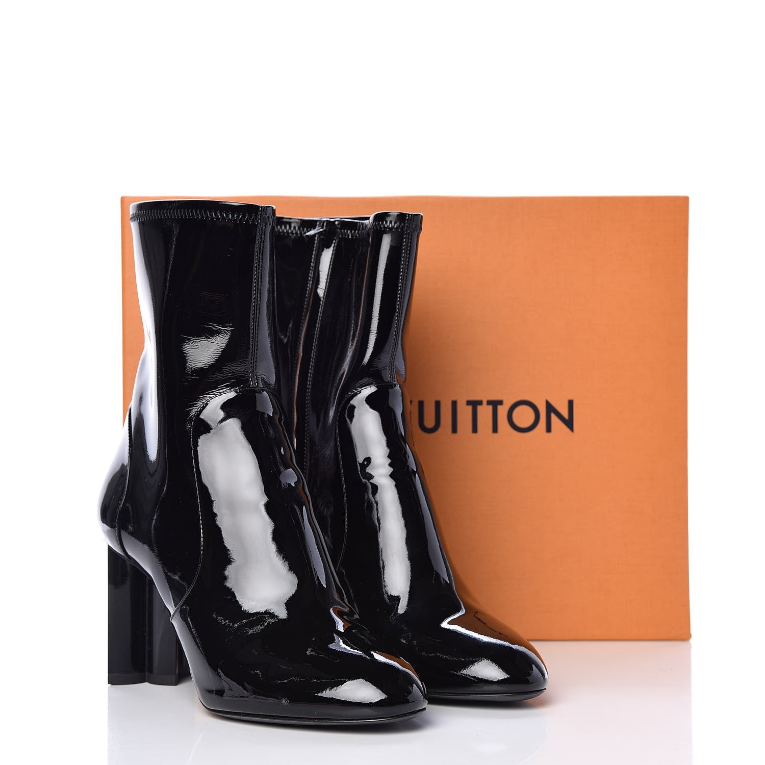 Louis Vuitton Patent Silhouette Ankle Boots 38.5 Black 9 of 9
