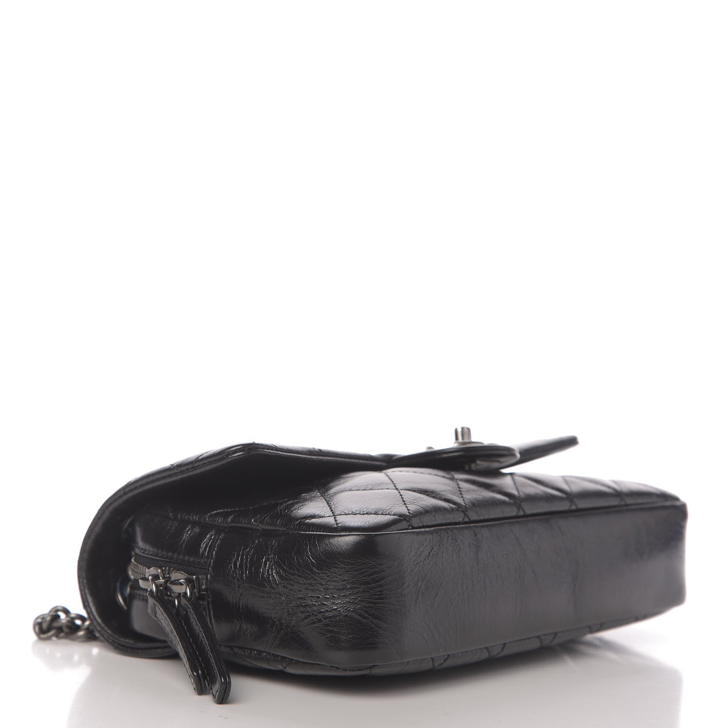 Chanel Glazed Calfskin Medium Duo Color Flap Black 4 of 11