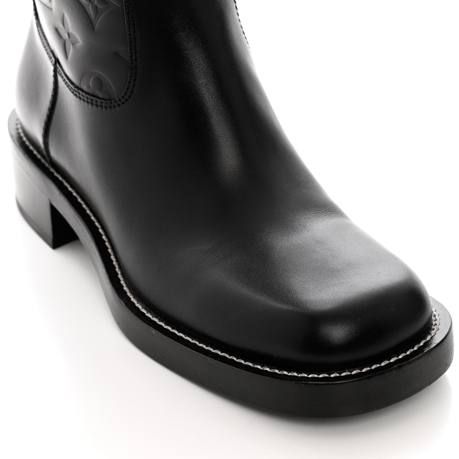 Louis Vuitton Calfskin Monogram Downtown Ankle Boots 38 Black 9 of 10
