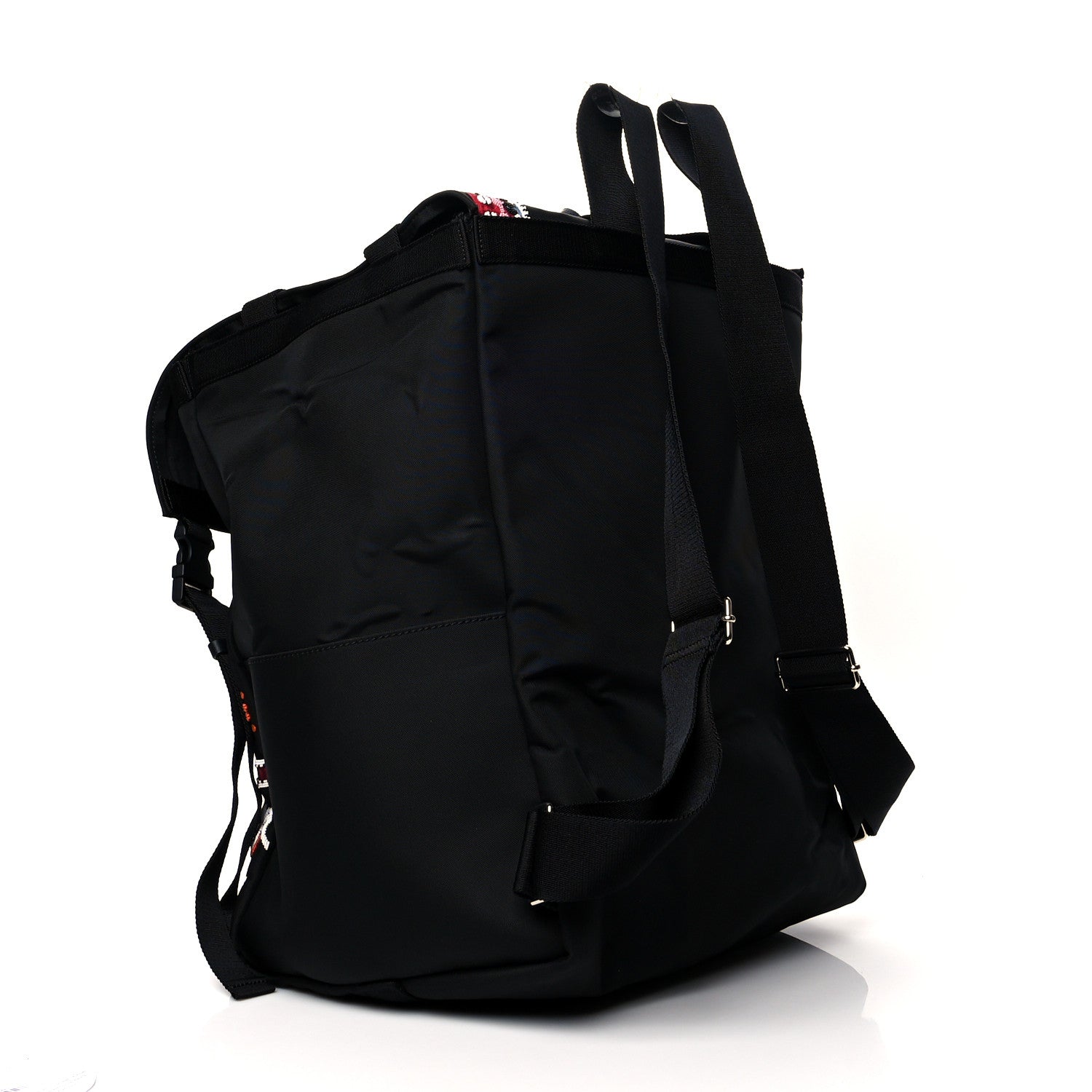 Valentino Garavani Nylon Embroidered Beaded Backpack Black Multicolor 3 of 11