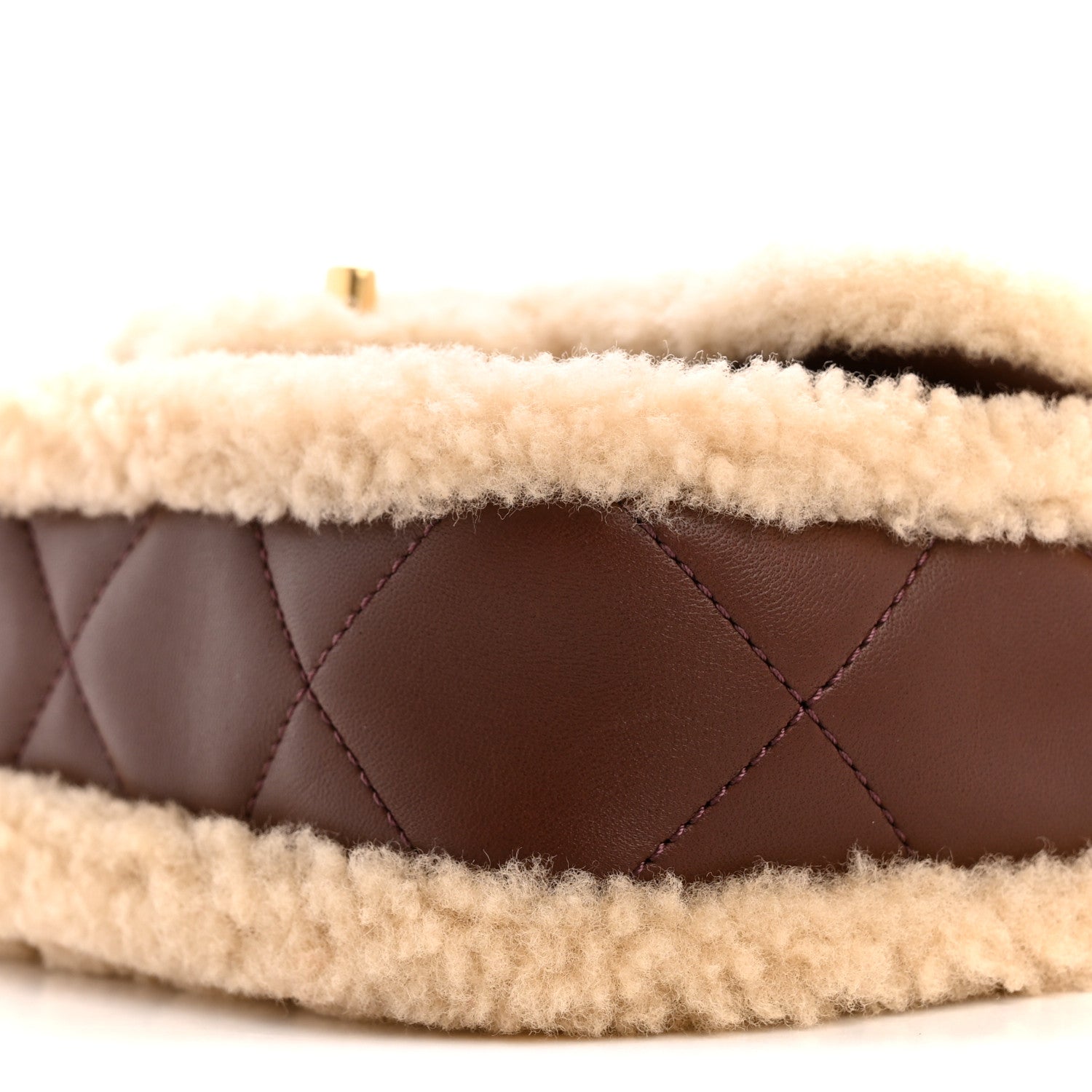 Chanel Shearling Lambskin Quilted Mini Furry Coco Flap Beige Dark