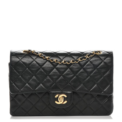 Chanel Lambskin Quilted Medium Double Flap Black 1 of 8