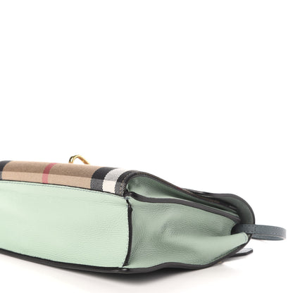 Burberry Grainy Calfskin House Check Small Macken Crossbody Bag Celadon Blue 10 of 11