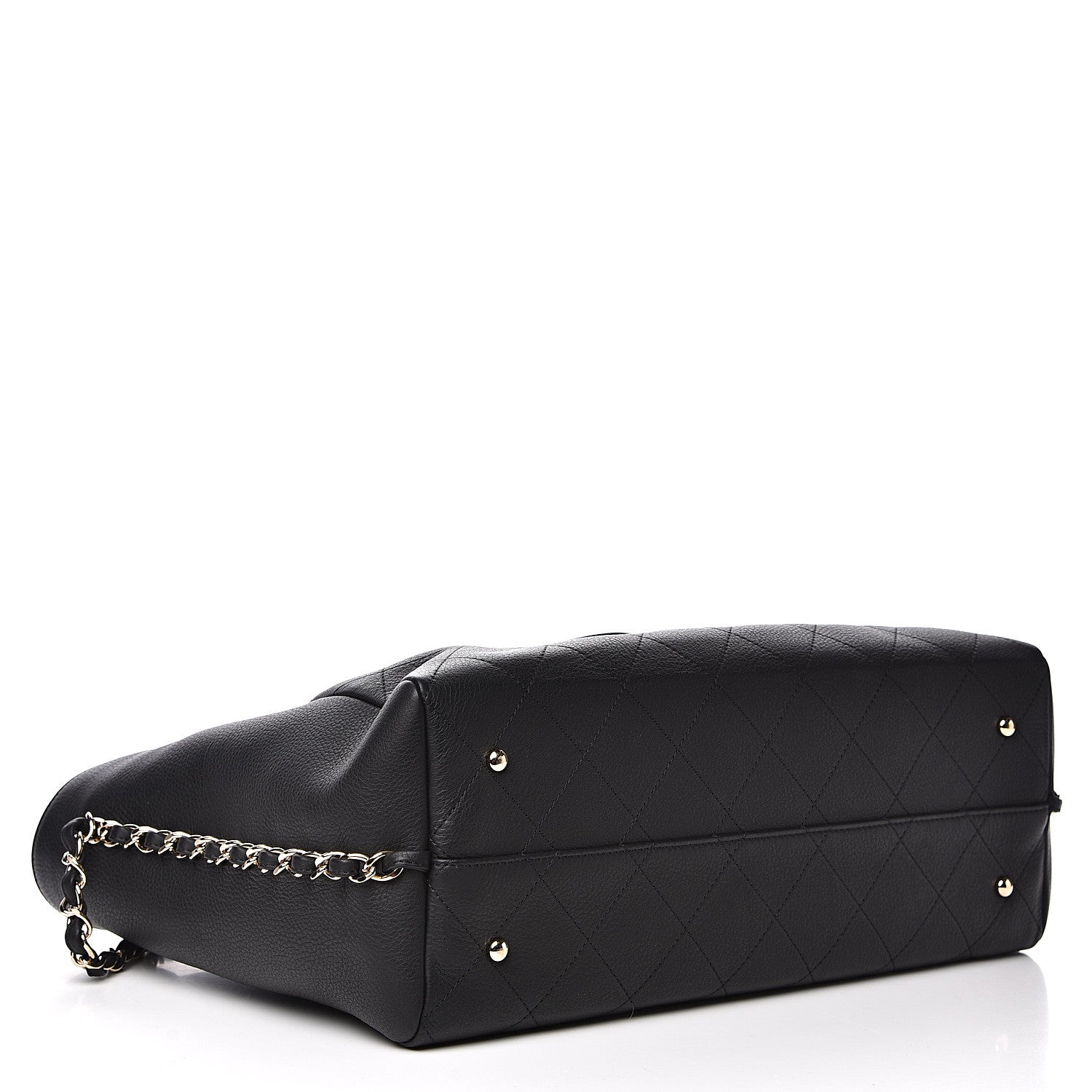 Chanel Bullskin Stitched Large Shopping Bag Black 3 of 10