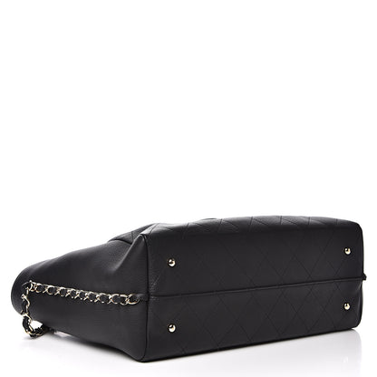 Chanel Bullskin Stitched Large Shopping Bag Black 3 of 10