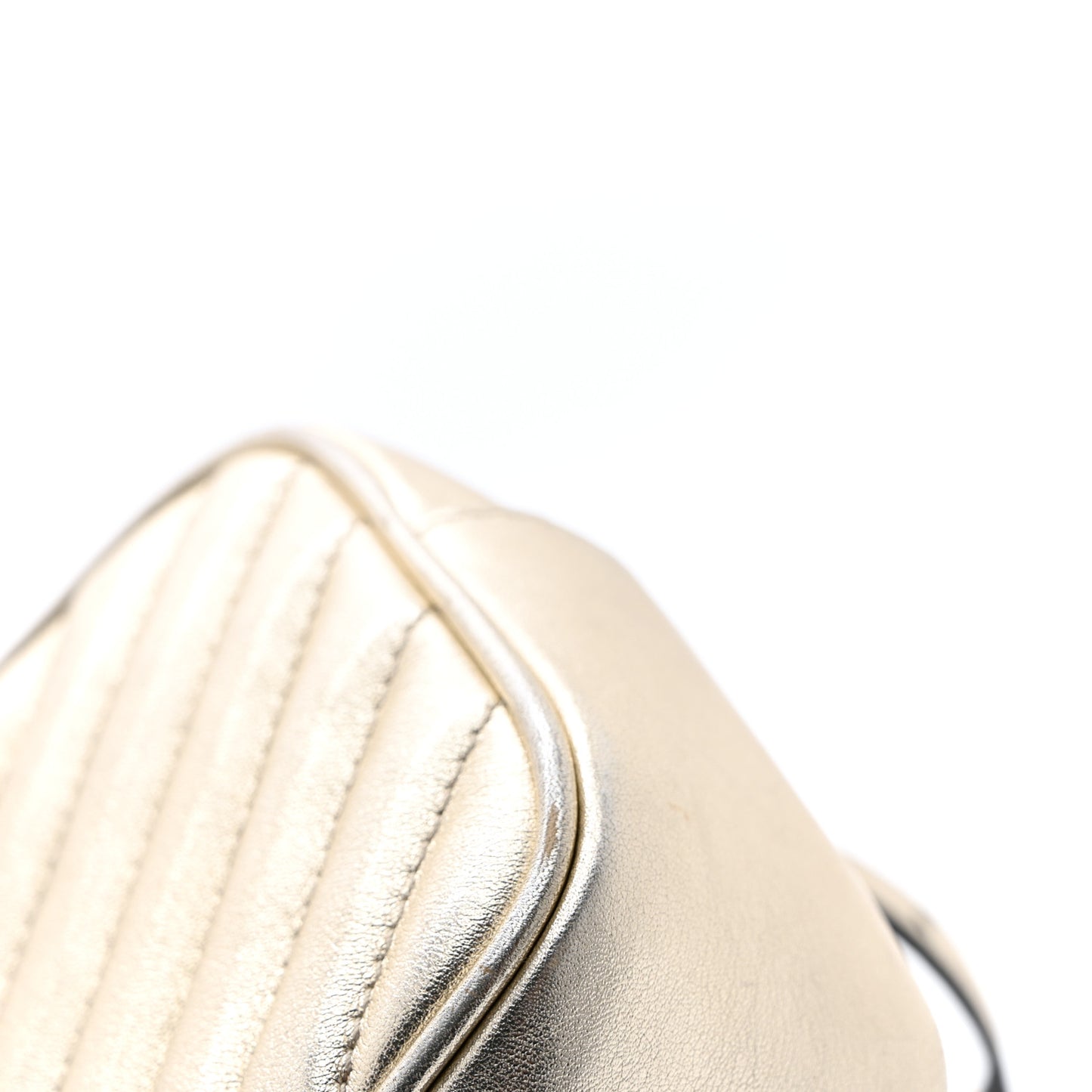 Metallic Calfskin Matelasse Monogram Lou Belt Bag Platino