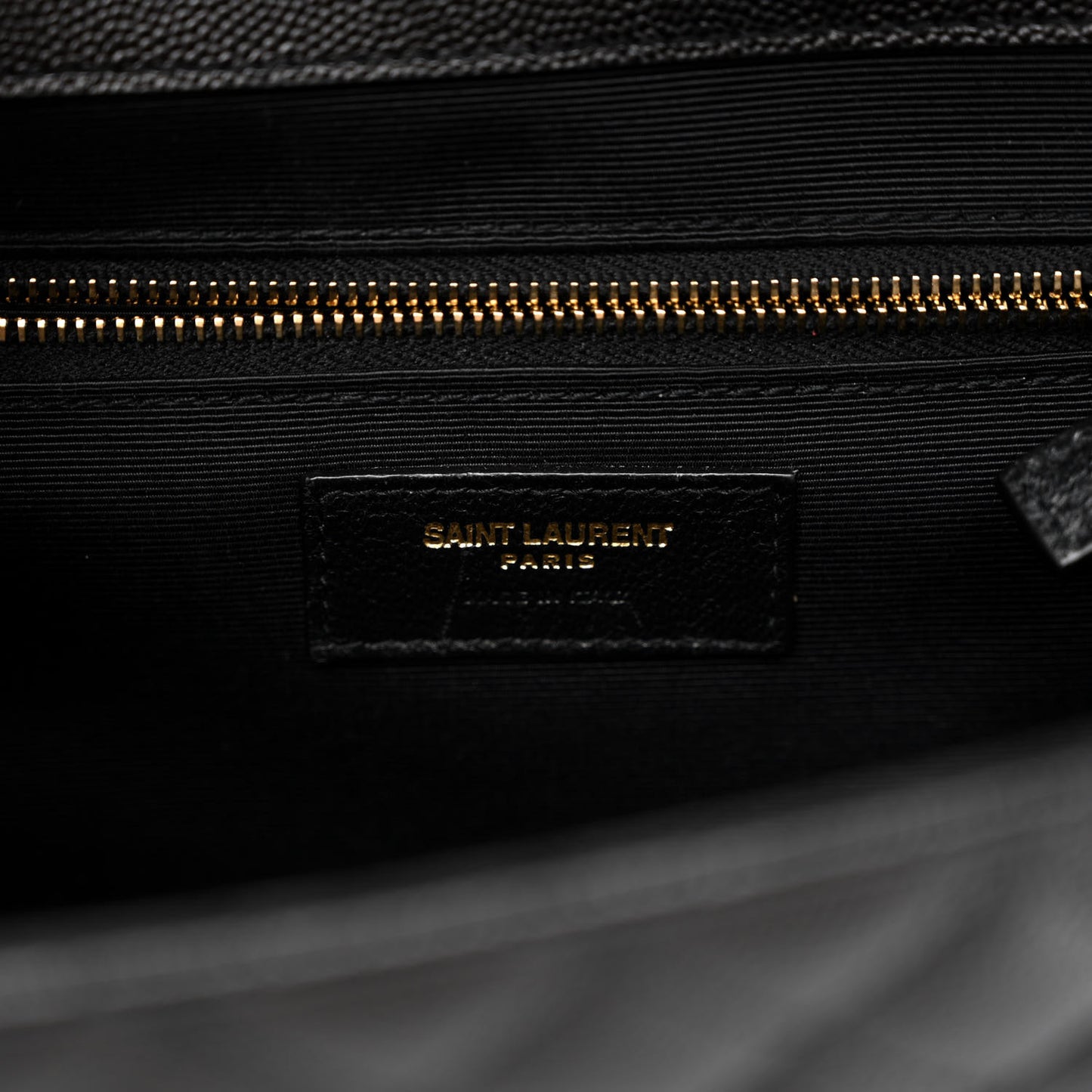 Grain De Poudre Textured Mixed Matelasse Large Triquilt Monogram Satchel Black