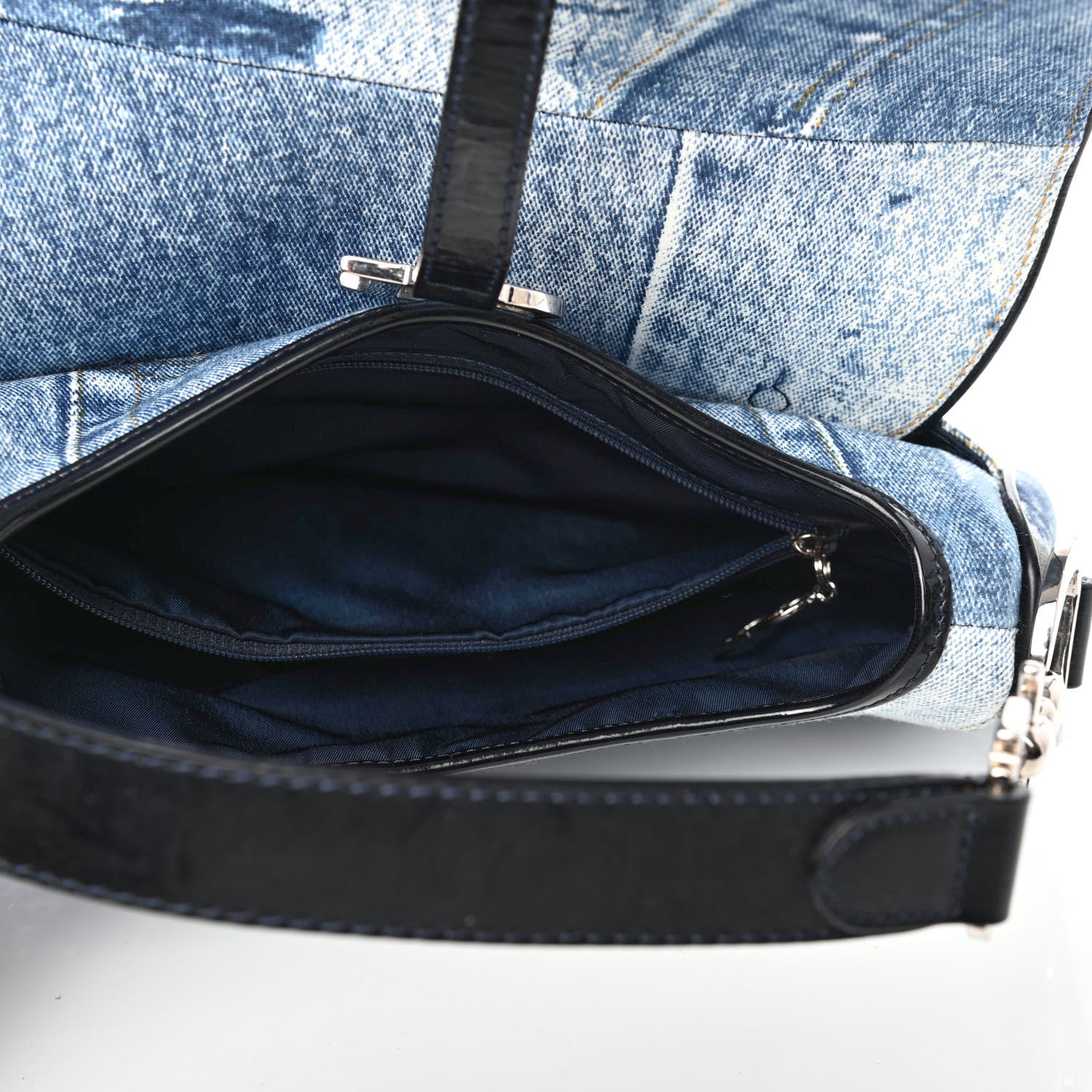Christian Dior Denim Miss Diorella Double Saddle Bag Blue 4 of 4