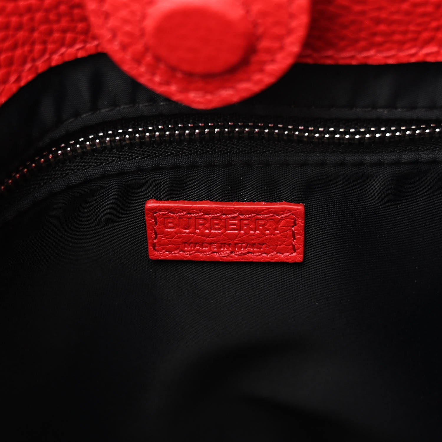 Burberry Pebbled Calfskin Logo Small Lorne Bucket Crossbody Red 6 of 9