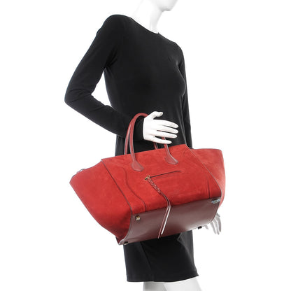 Celine Nubuck Medium Phantom Luggage Red 2 of 7