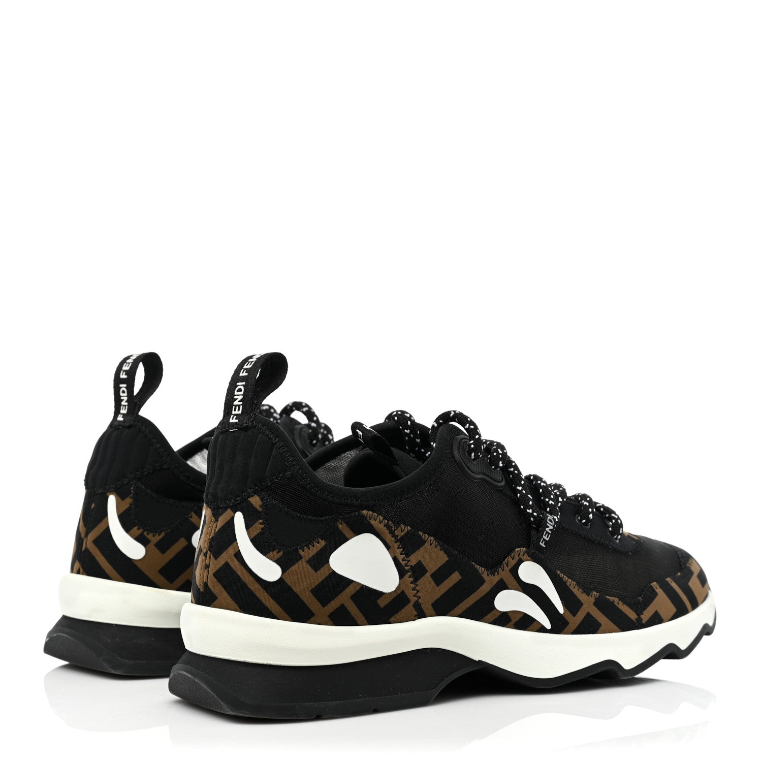 Fendi Technical Mesh Lycra FFreedom Patchwork Sneakers 37.5 Black Tobacco 5 of 11