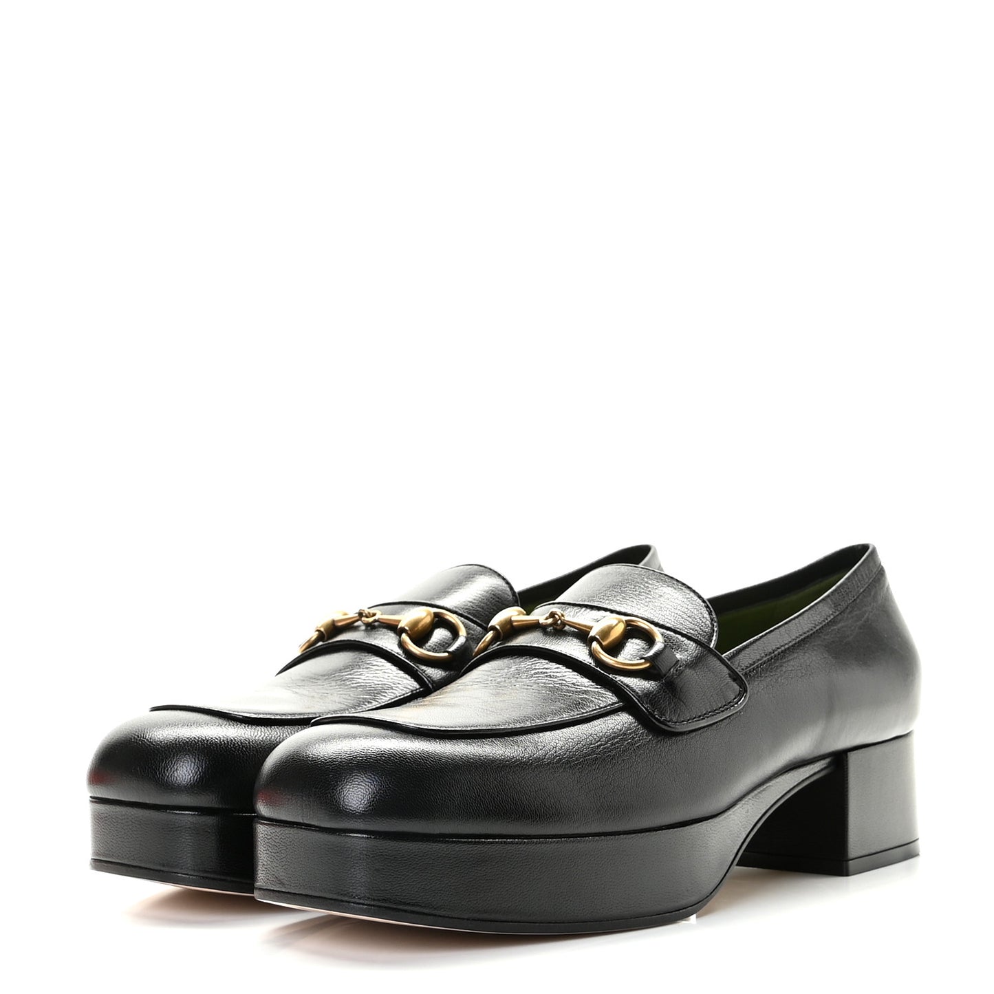 Goatskin Houdan Platform Loafers 41 Black