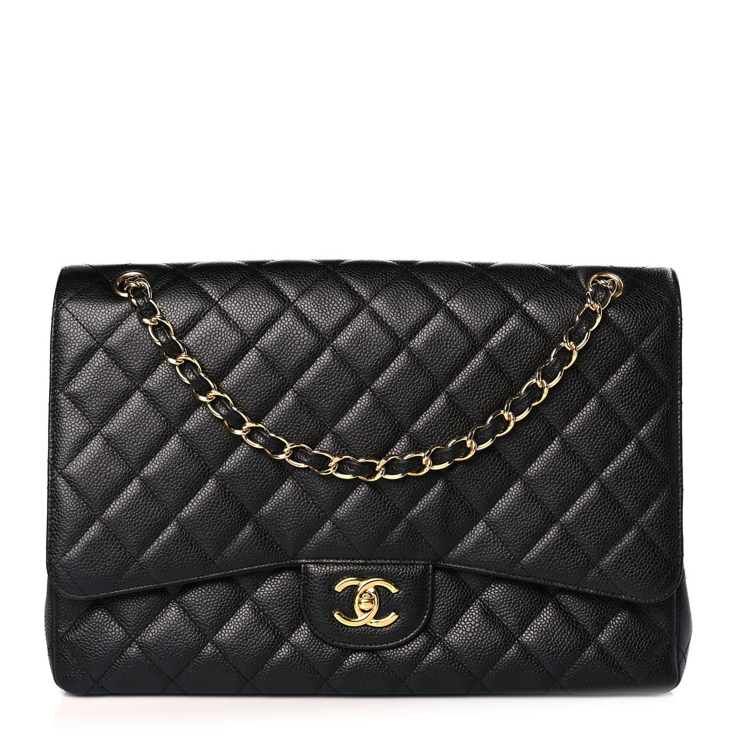 Caviar Quilted Maxi Single Flap Black