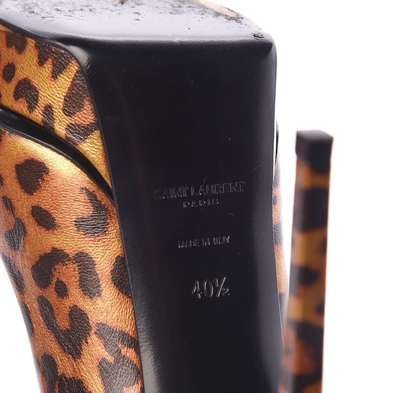 Saint Laurent Leopard Lame Double Cat Janis 105 Pumps 40.5 6 of 7