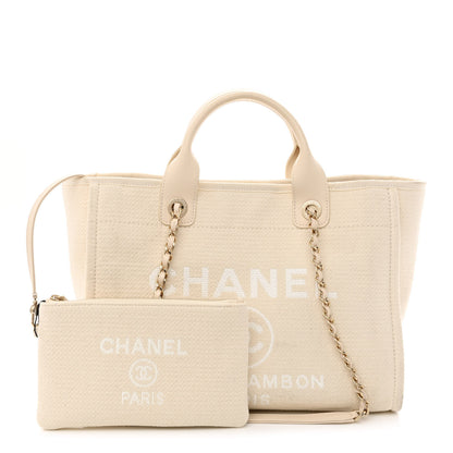 Chanel Mixed Fibers Small Deauville Tote White 1 of 14