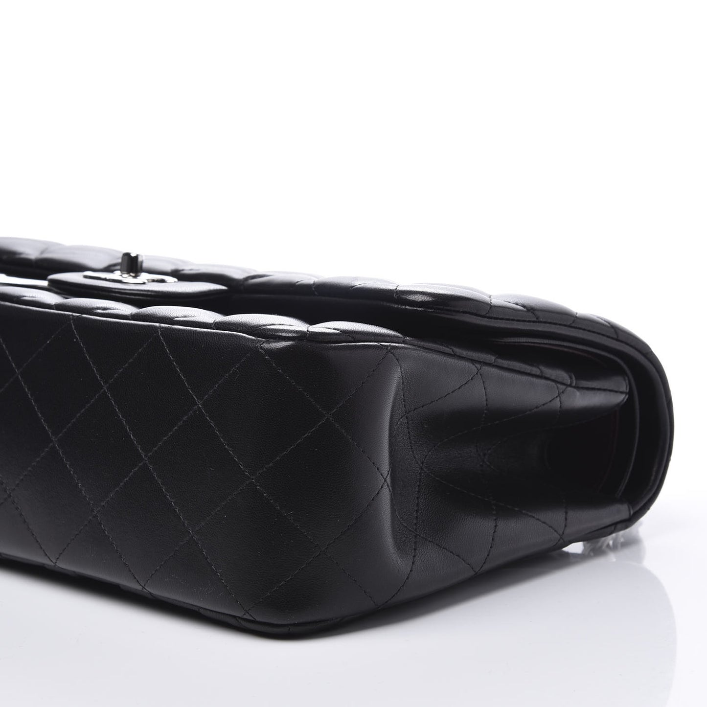 Lambskin Quilted Jumbo Double Flap Black