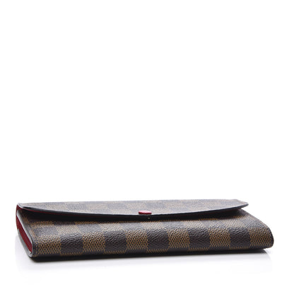 Louis Vuitton Damier Ebene Emilie Wallet Red 3 of 8