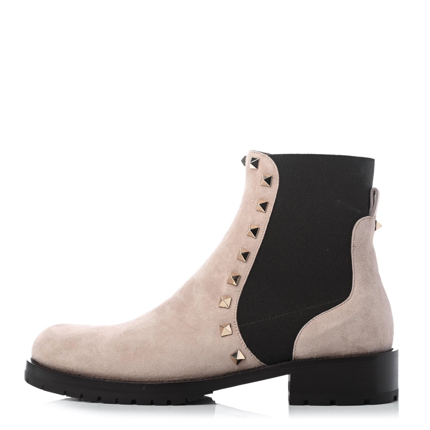Valentino Garavani Suede Rockstud Beatle Chelsea 20mm Ankle Boots 36.5 Poudre 1 of 4