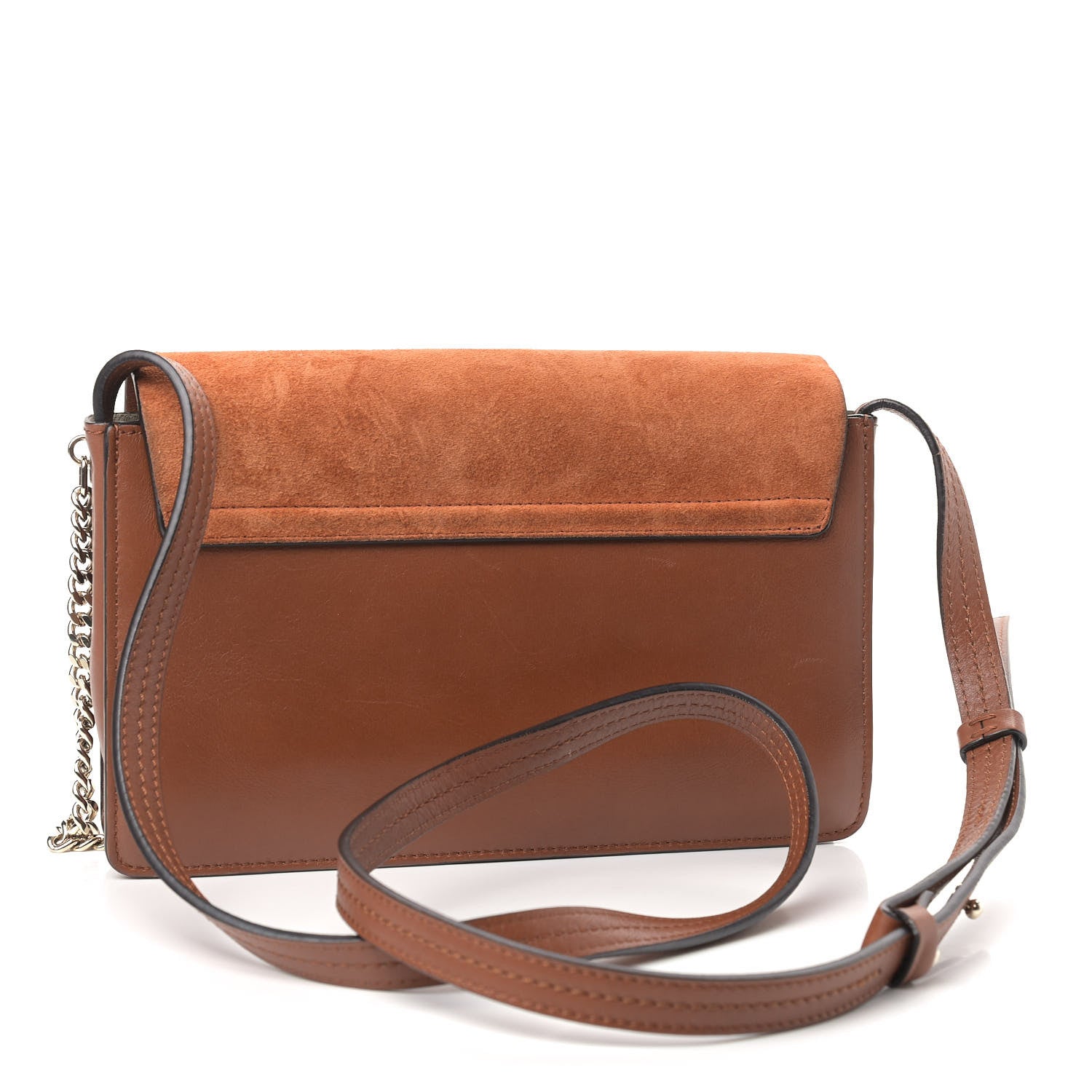 Chloe Suede Calfskin Small Faye Shoulder Bag Tobacco 3 of 9
