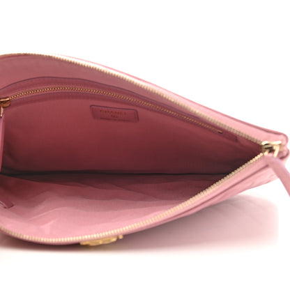 Chanel Metallic Lambskin Quilted Medium Boy Cosmetic Case Pink 5 of 7