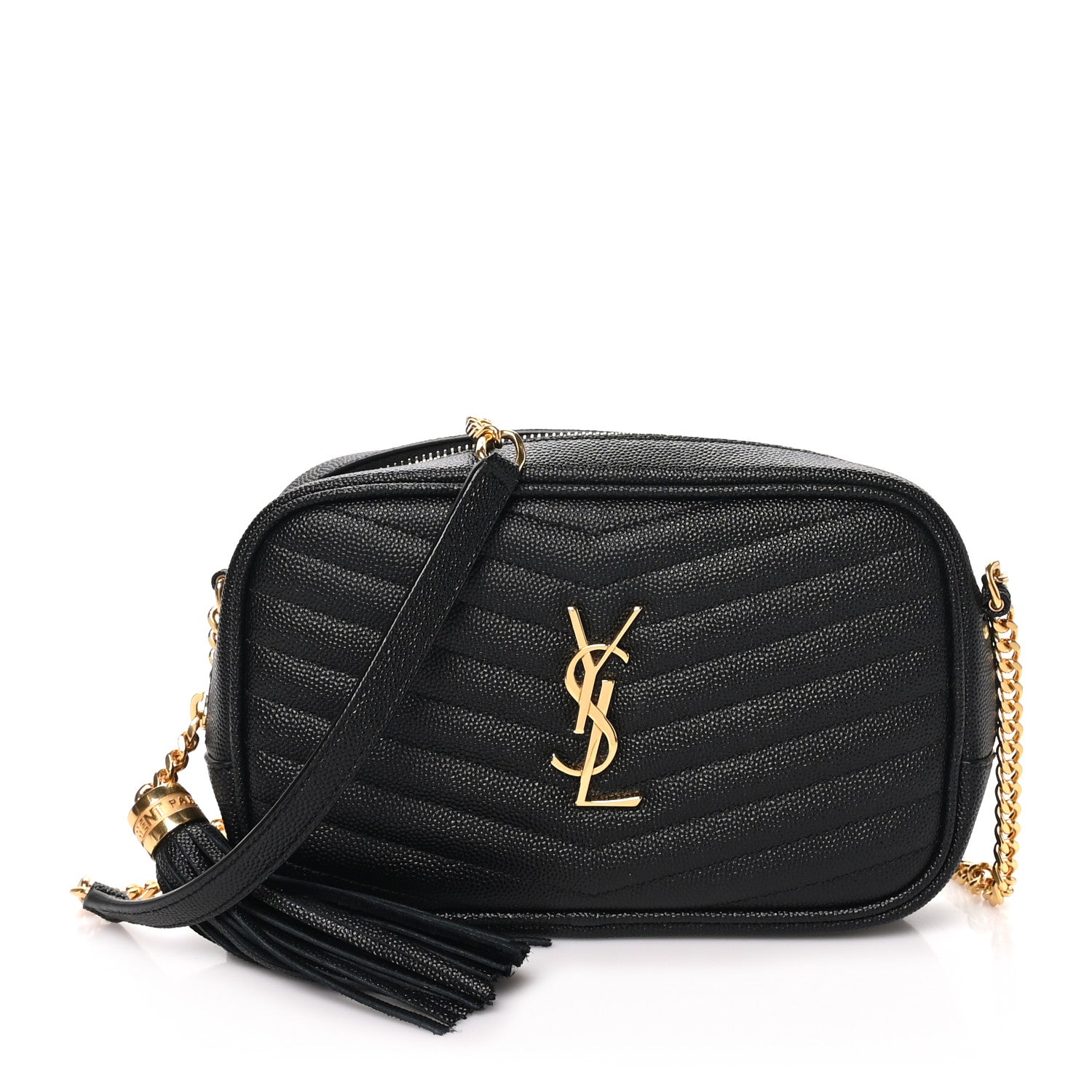 Saint Laurent Grain De Poudre Matelasse Monogram Mini Lou Camera Bag Black 1 of 10