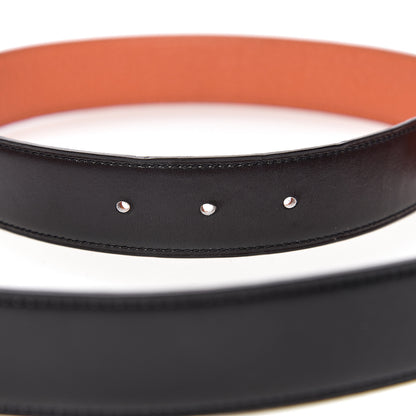 Hermes Box Togo 32mm H Belt 90 Black Orange 3 of 6
