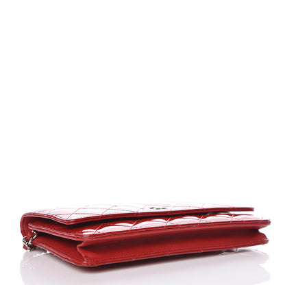 Chanel Patent Quilted Wallet On Chain WOC Red 4 of 12