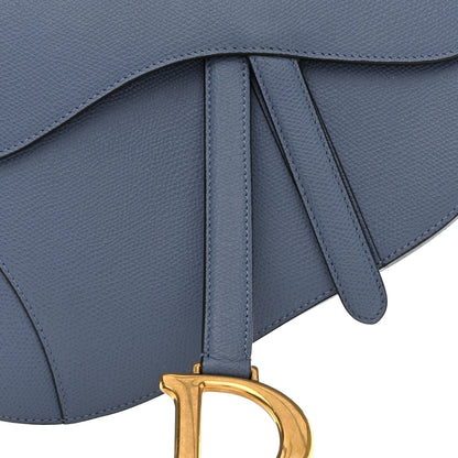 Christian Dior Grained Calfskin Saddle Bag Sky Blue 8 of 11