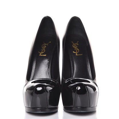 Saint Laurent Calfskin Vitello Vernice Tribtoo 105 Pumps 37.5 Black 2 of 14