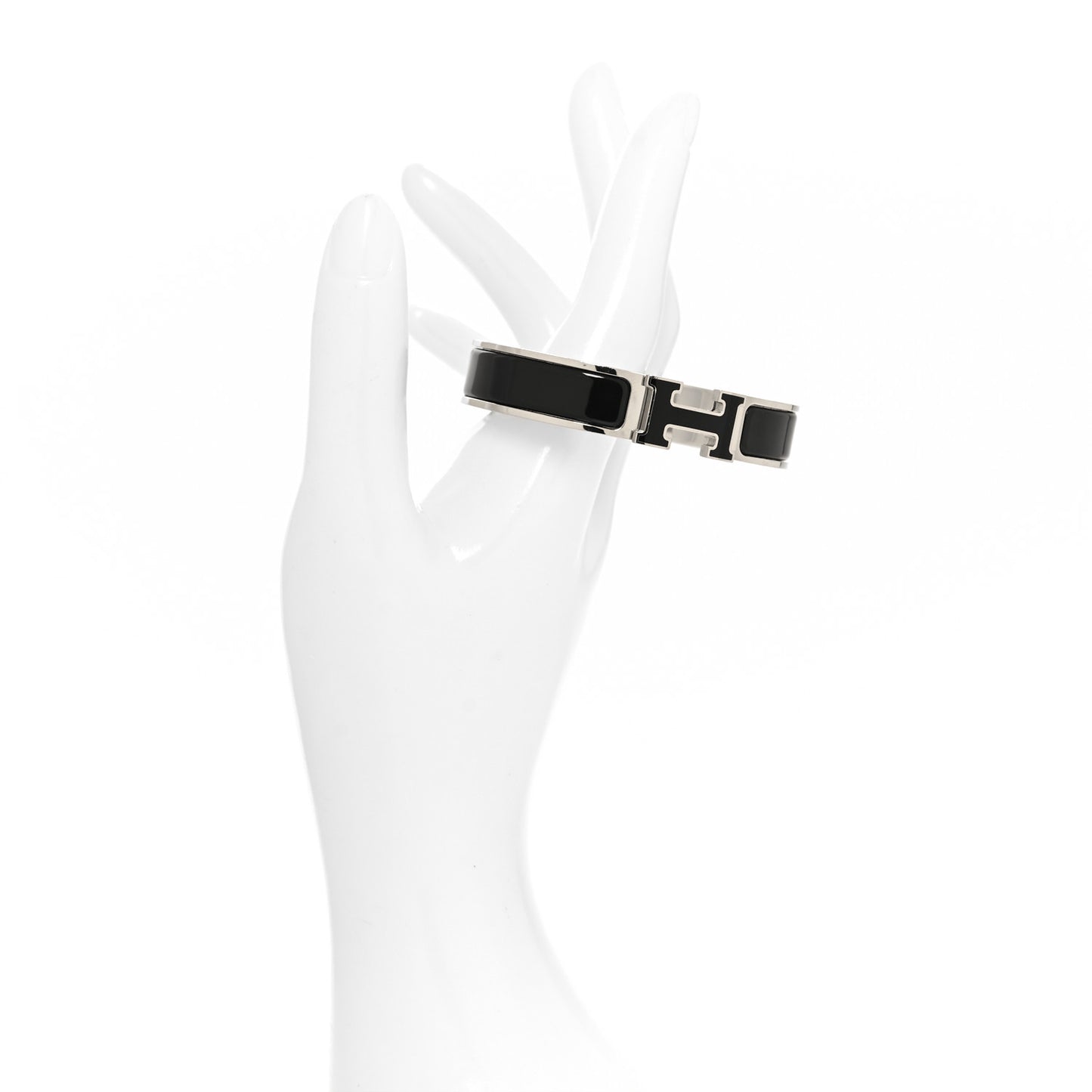 Enamel Narrow Clic Clac H Bracelet PM Black