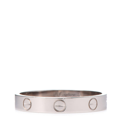 Cartier 18K White Gold 3.5mm LOVE Wedding Band Ring 61 9.5 1 of 10