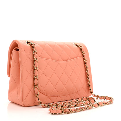 Chanel Lambskin Quilted Small Double Flap Light Orange 3 of 10