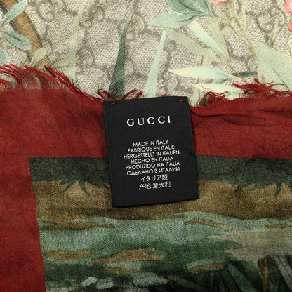 Gucci Modal Silk Monogram Tian Print Shawl Red 2 of 4