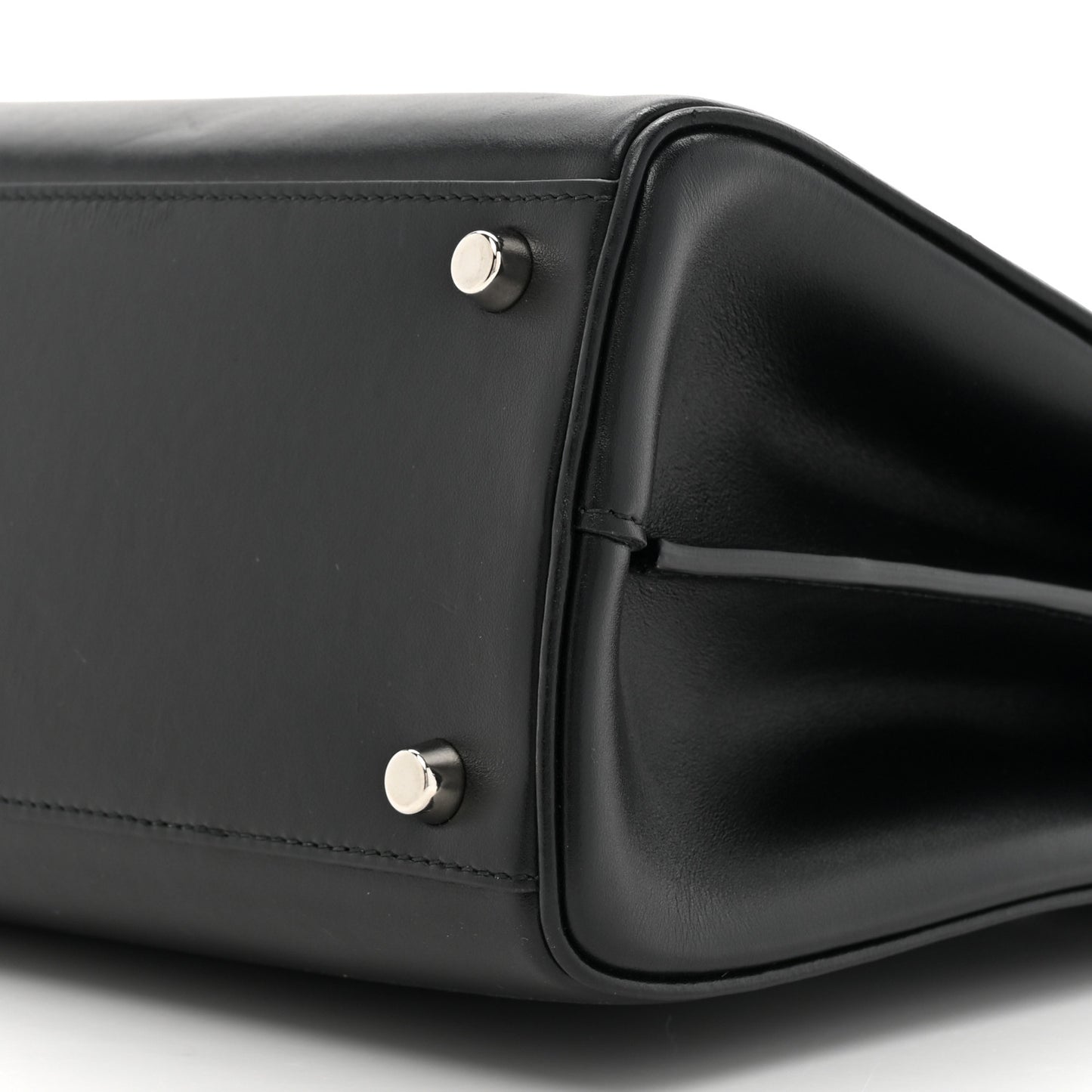 Smooth Calfskin Medium Zumi Top Handle Bag Black