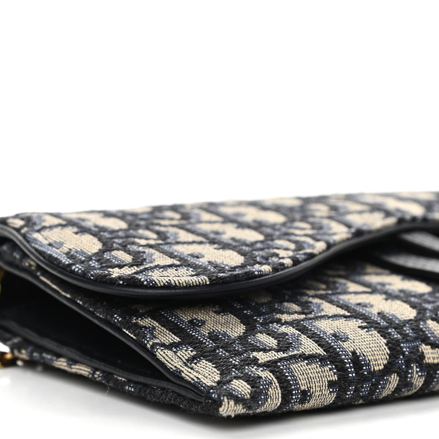 Oblique Saddle Chain Long Wallet Blue