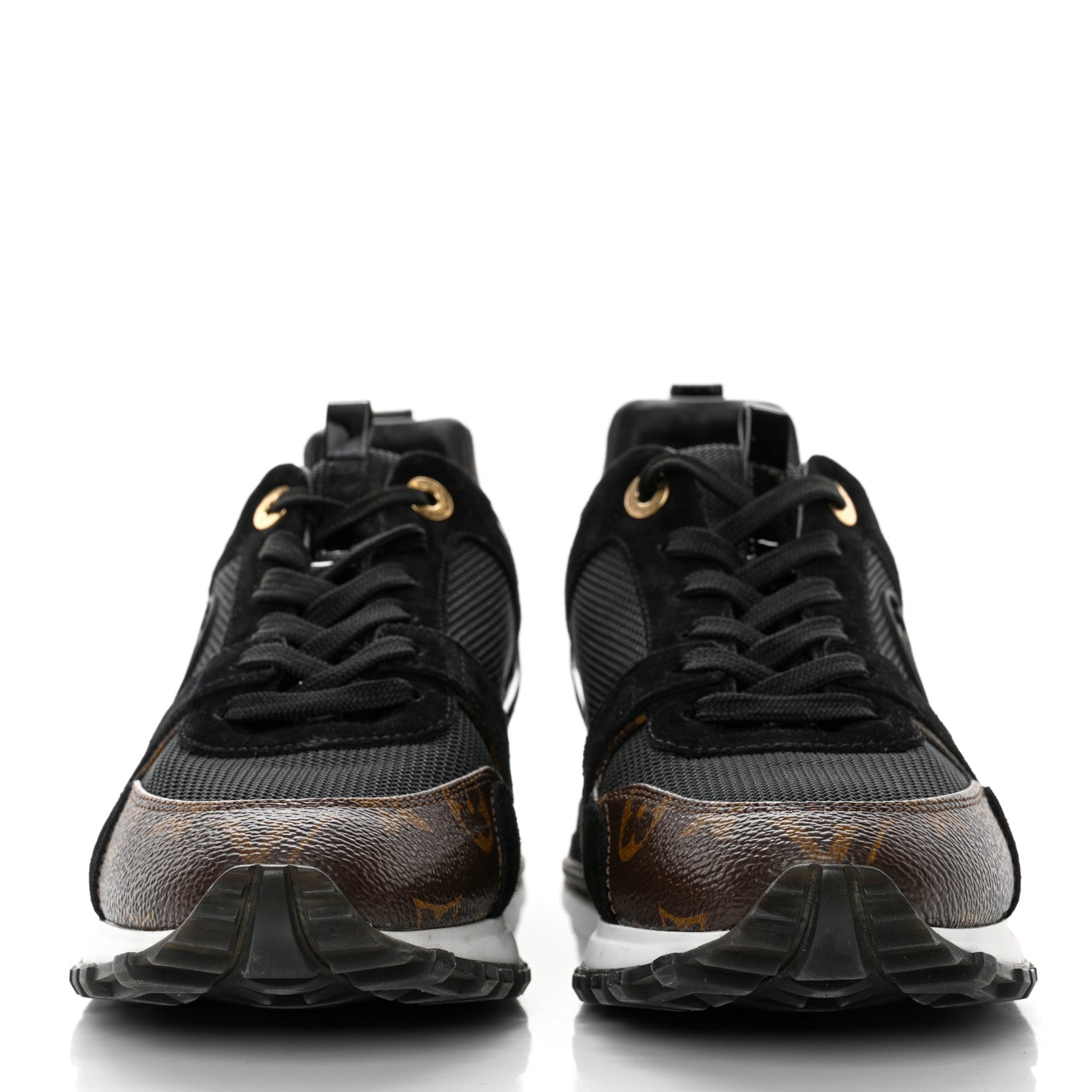 Louis Vuitton Suede Monogram Run Away Sneakers 38.5 Black 2 of 8