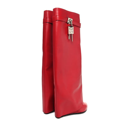 Givenchy Calfskin Shark Lock Pant Boots 38.5 Red 4 of 10