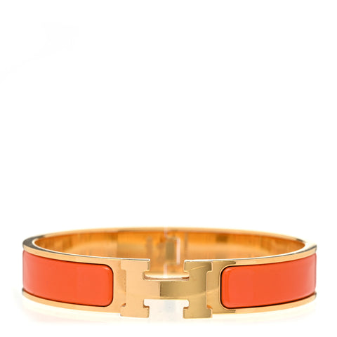 Enamel Narrow Clic Clac H Bracelet PM Orange
