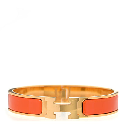 Hermes Enamel Narrow Clic Clac H Bracelet PM Orange 1 of 4