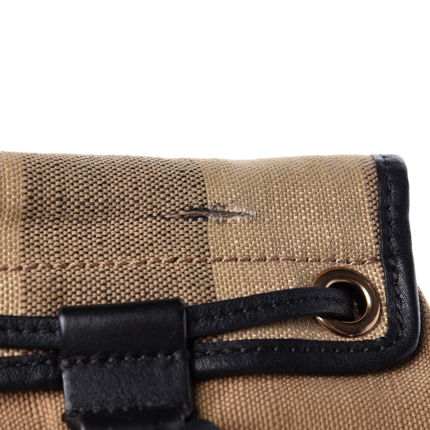 Burberry Overdyed Canvas Mega Check Medium Chiltern Backpack Black 9 of 13