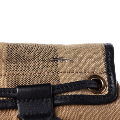 Burberry Overdyed Canvas Mega Check Medium Chiltern Backpack Black 9 of 13