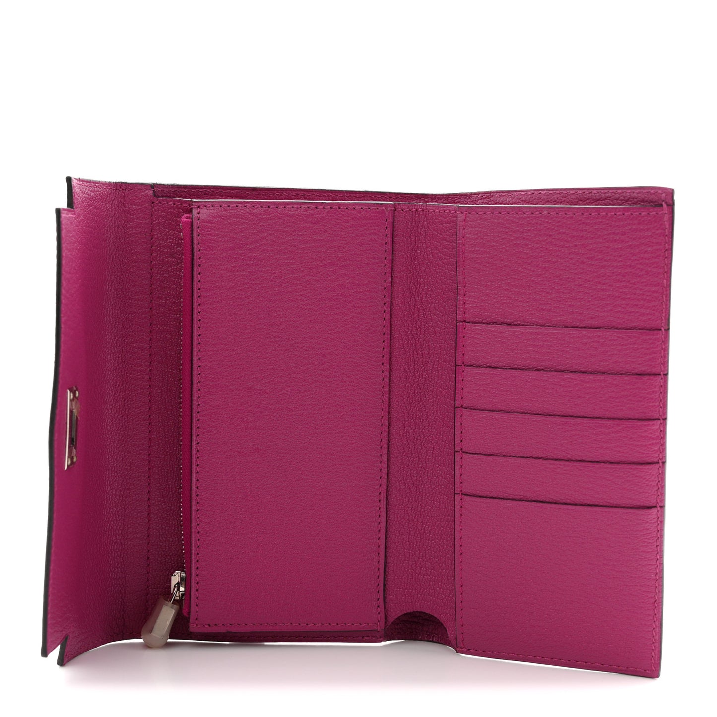 Chevre Mysore Medium Kelly Wallet Fuchsia
