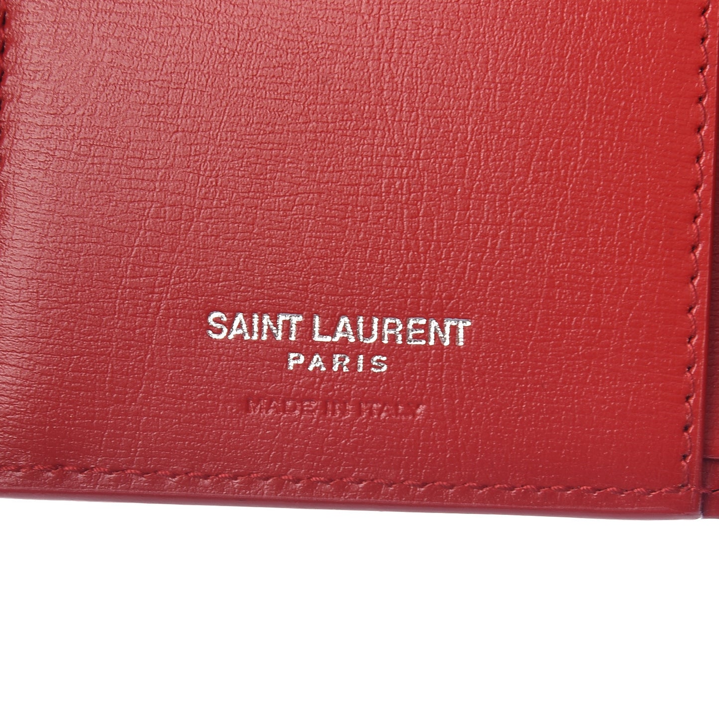 Calfskin Fragments Flap Wallet Red