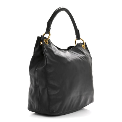 Prada Soft Calfskin Hobo Black 3 of 16