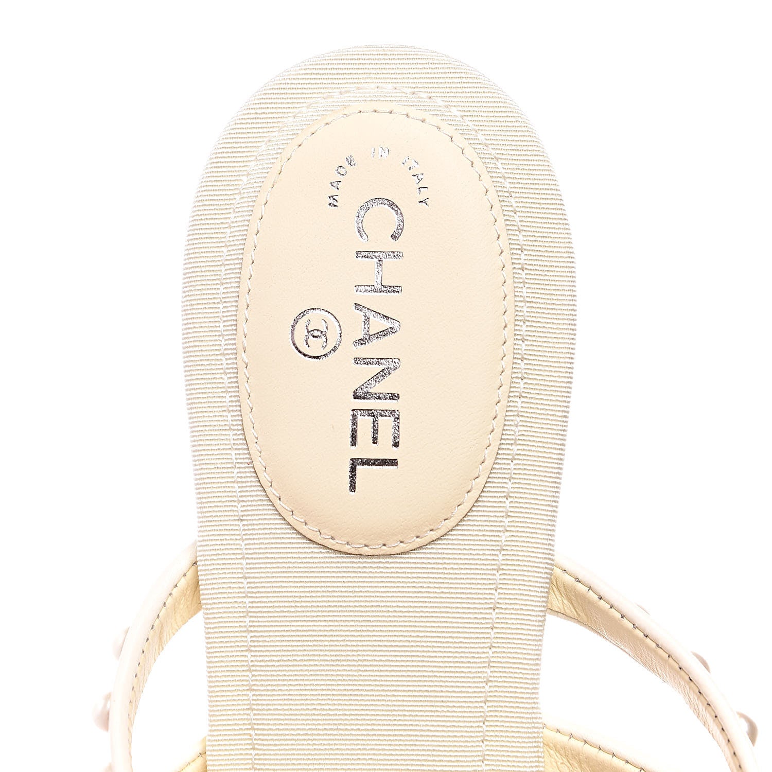 Chanel Lambskin Pearl Sandals 38 Beige 7 of 9